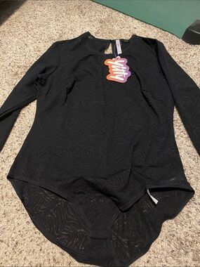YITTY Black Long-Sleeve Textured Crewneck Bodysuit